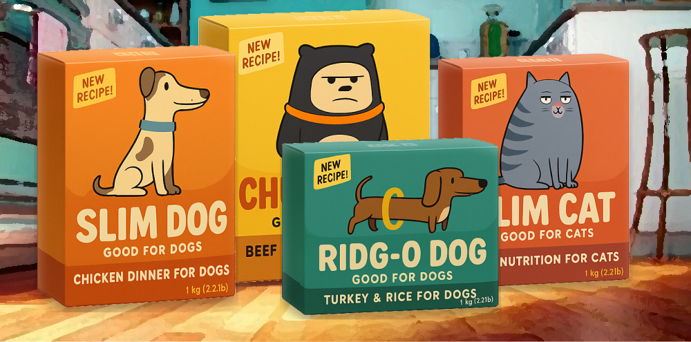 Scene med hund og snøball